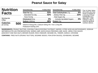 Frozen - Savory Peanut Dipping Sauce