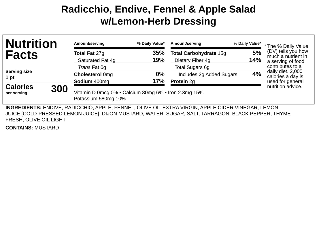 Radicchio, Endive, Fennel &amp; Apple Salad w/Lemon-Herb Dressing