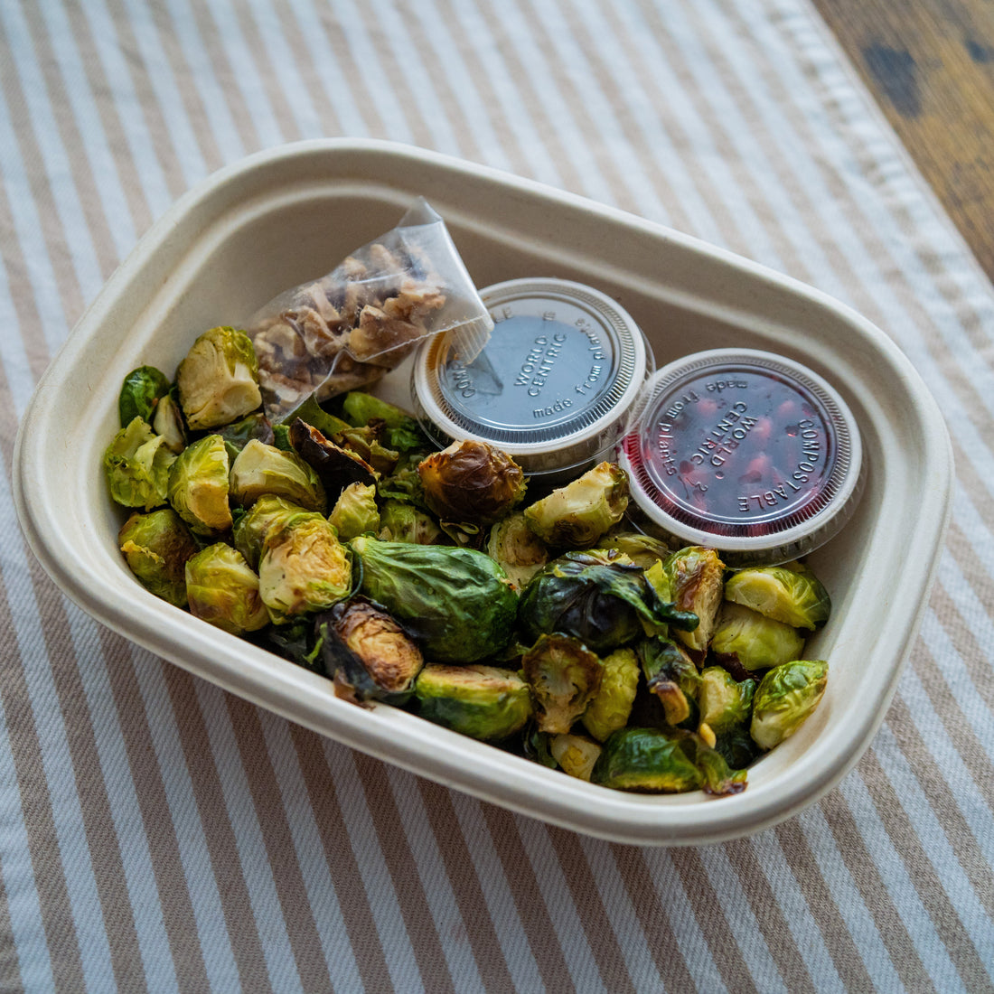 Roasted Brussel Sprouts w/Pomegranate, Walnuts & Pomegranate Molasses - gf/df