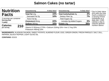 Frozen - Salmon Cakes
