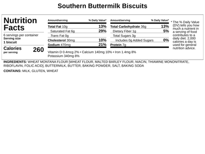 Frozen - Southern Buttermilk Biscuits - Bake-at-Home - WHEAT