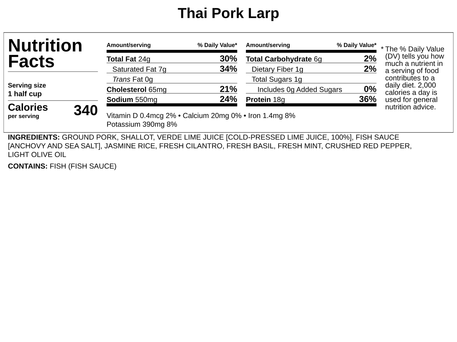 Thai Pork Larp w/Fresh Local Herbs, Lettuce Cups &amp; Sweet Chili Sauce