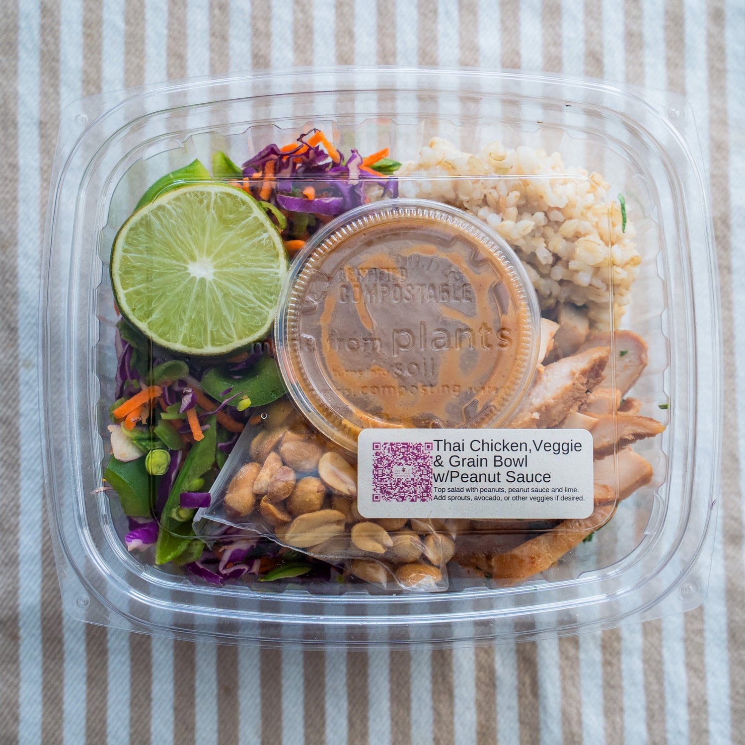 Thai Chicken, Veggie &amp; Brown Rice Bowl w/Peanut Sauce