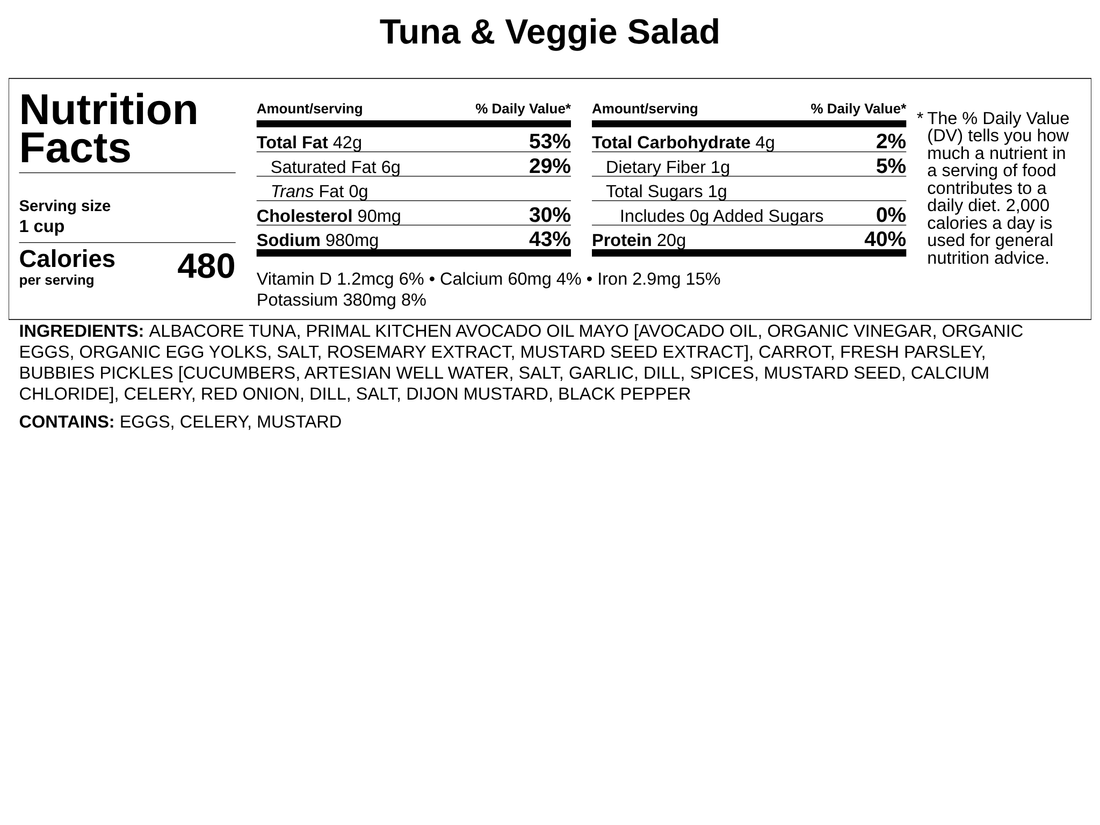 Tuna, Veggie &amp; Fresh Herb Salad w/Avocado-oil Mayo