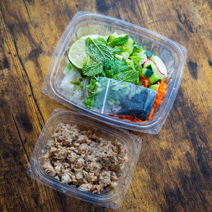 Vietnamese Pork, Veggie &amp; Rice Bowl w/Fresh Herbs &amp; Sesame Seeds