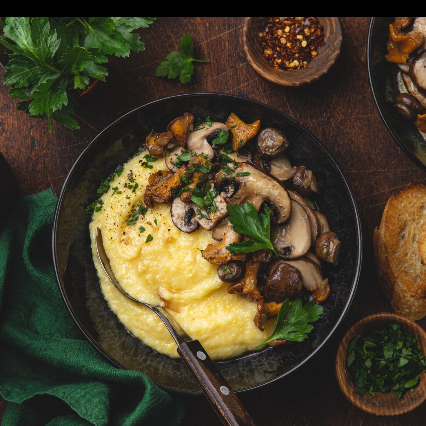 Many Mushroom Ragu w/Pecorino Polenta