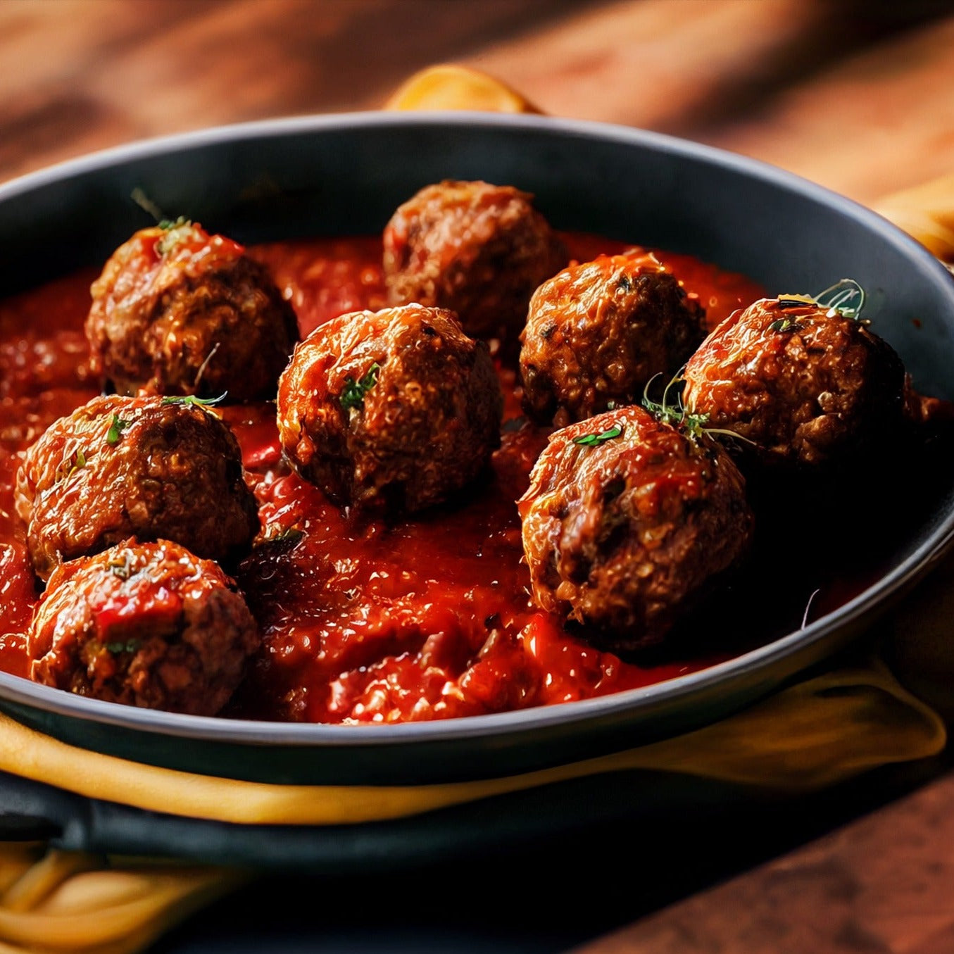 North African Beef Meatballs in Saffron Tomato Sauce w/Optional Side of Sorghum