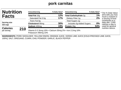 Frozen - Carnitas Pork for Tacos