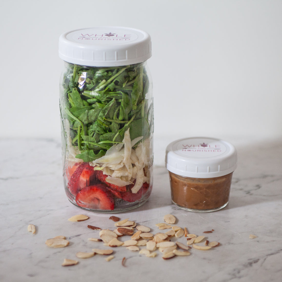 Spinach, Strawberry &amp; Asparagus Salad w/Strawberry-Tahini Dressing