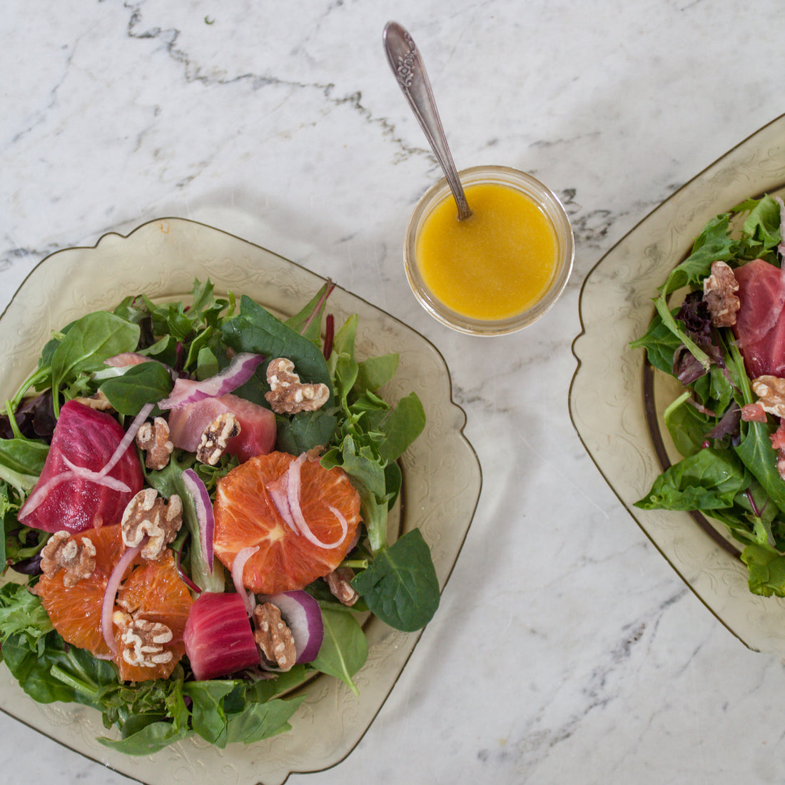 Green Salad w/Beets, Orange, Grapefruit, Maple Walnuts &amp; Honey-Orange Dressing