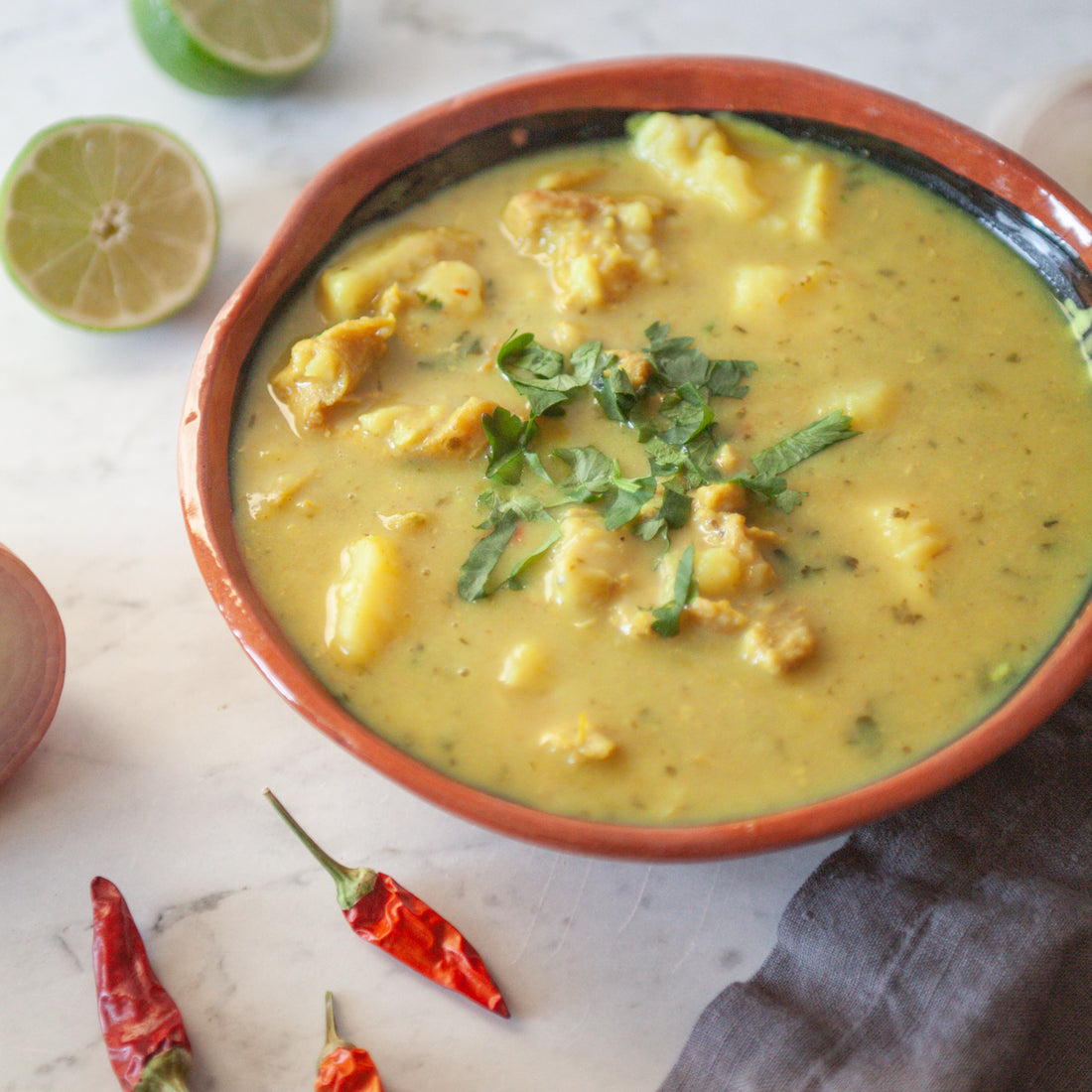 Burmese Coconut Chicken w/Sweet Potatoes, Ginger &amp; Cilantro