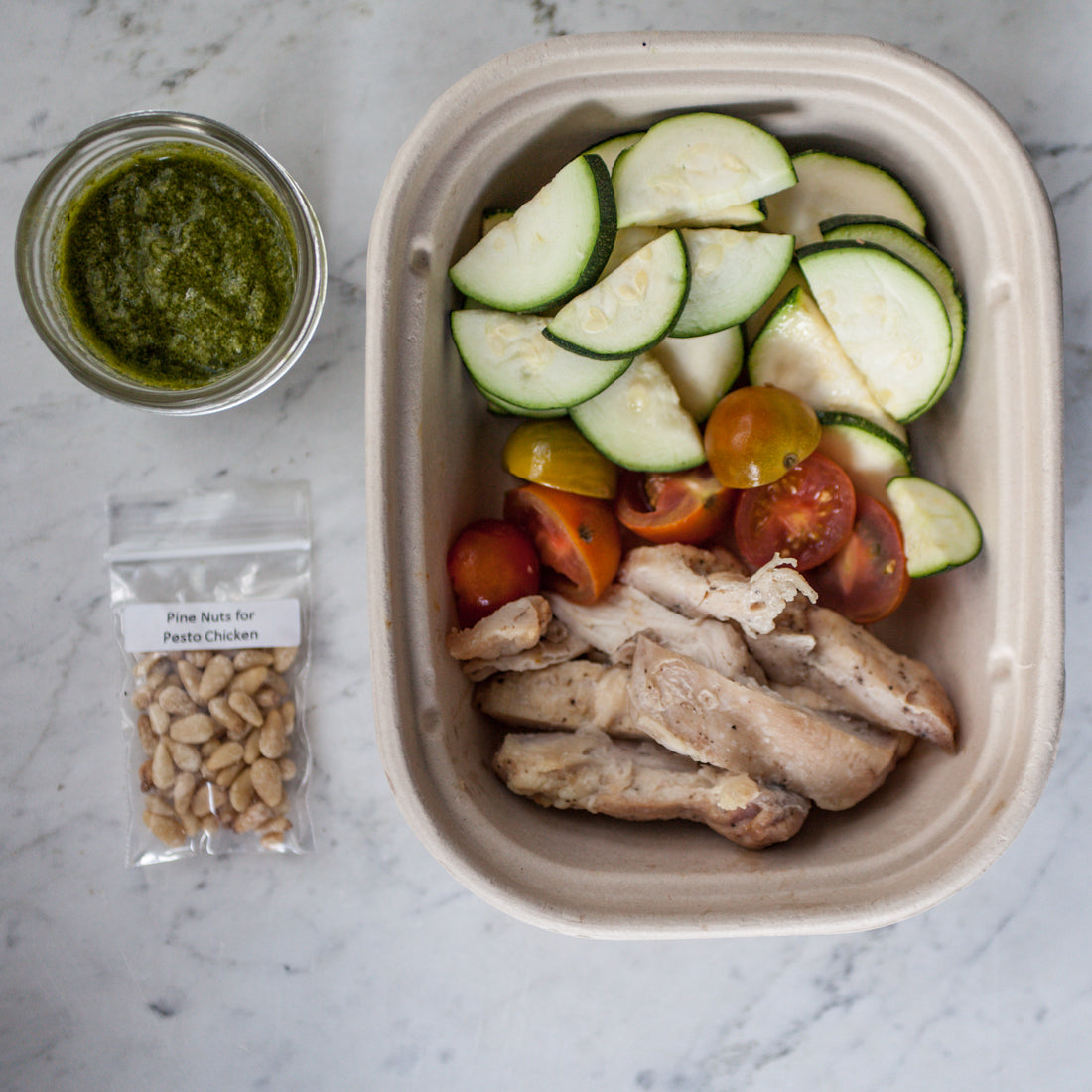 Pesto Chicken Breast w/Cherry Tomatoes &amp; Pine Nuts