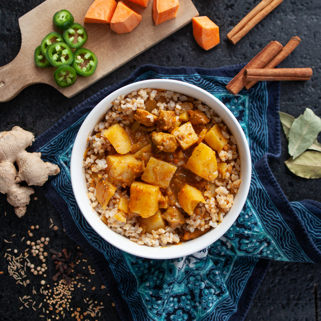 Chicken Vindaloo w/Sweet Potatoes &amp; Green Beans