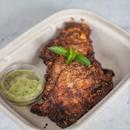 Frozen - Spiced &amp; Roasted Chicken Thighs w/Honey-Dijon-Mint Sauce