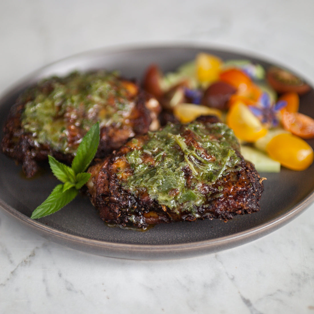 Frozen - Spiced & Roasted Chicken Thighs w/Honey-Dijon-Mint Sauce