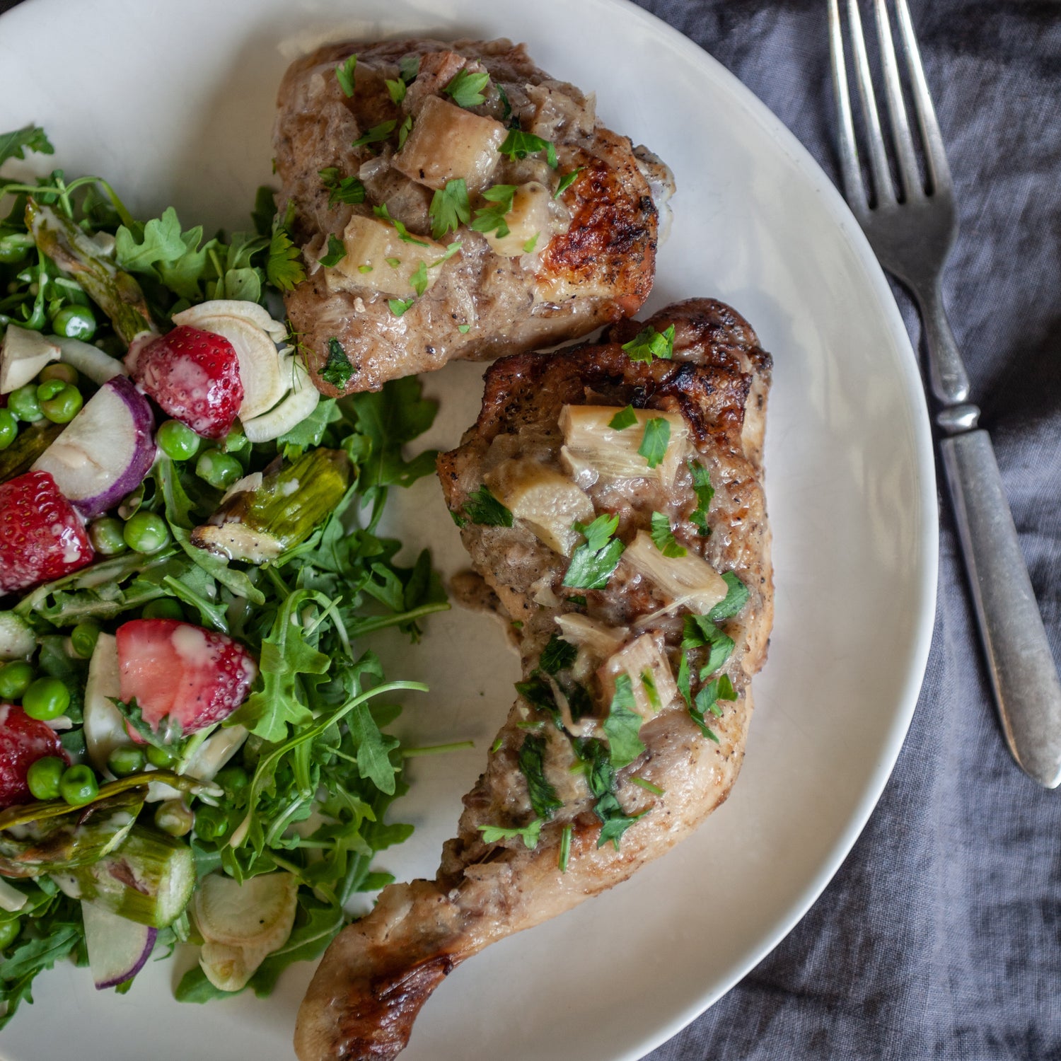 Rhubarb &amp; Orange Braised Chicken Thighs