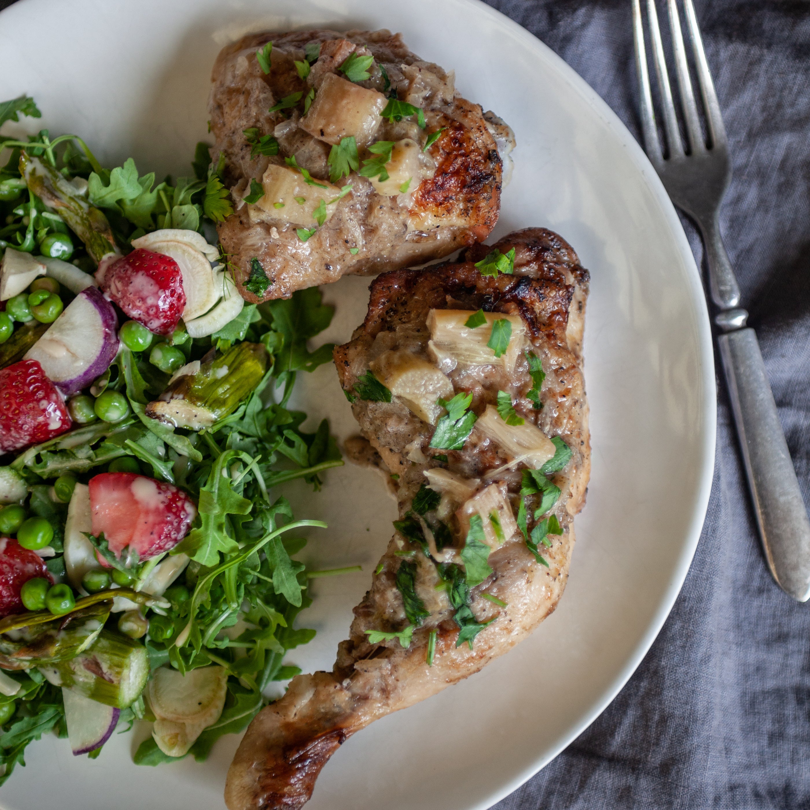 Rhubarb &amp; Orange Braised Chicken Thighs