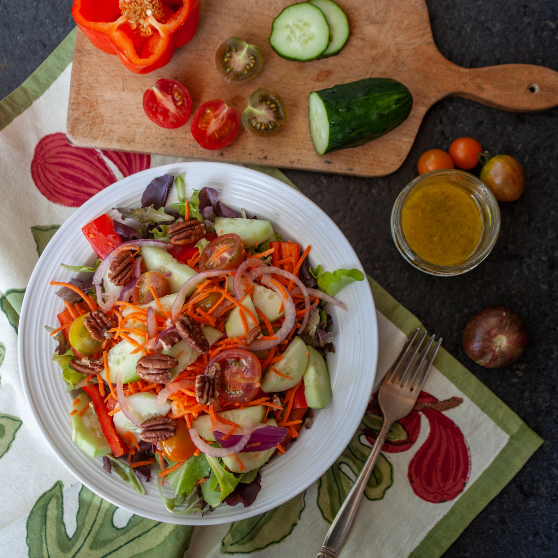 Chopped Veggie Salad w/Toasted Hazelnuts &amp; Citrus Basil Vinaigrette