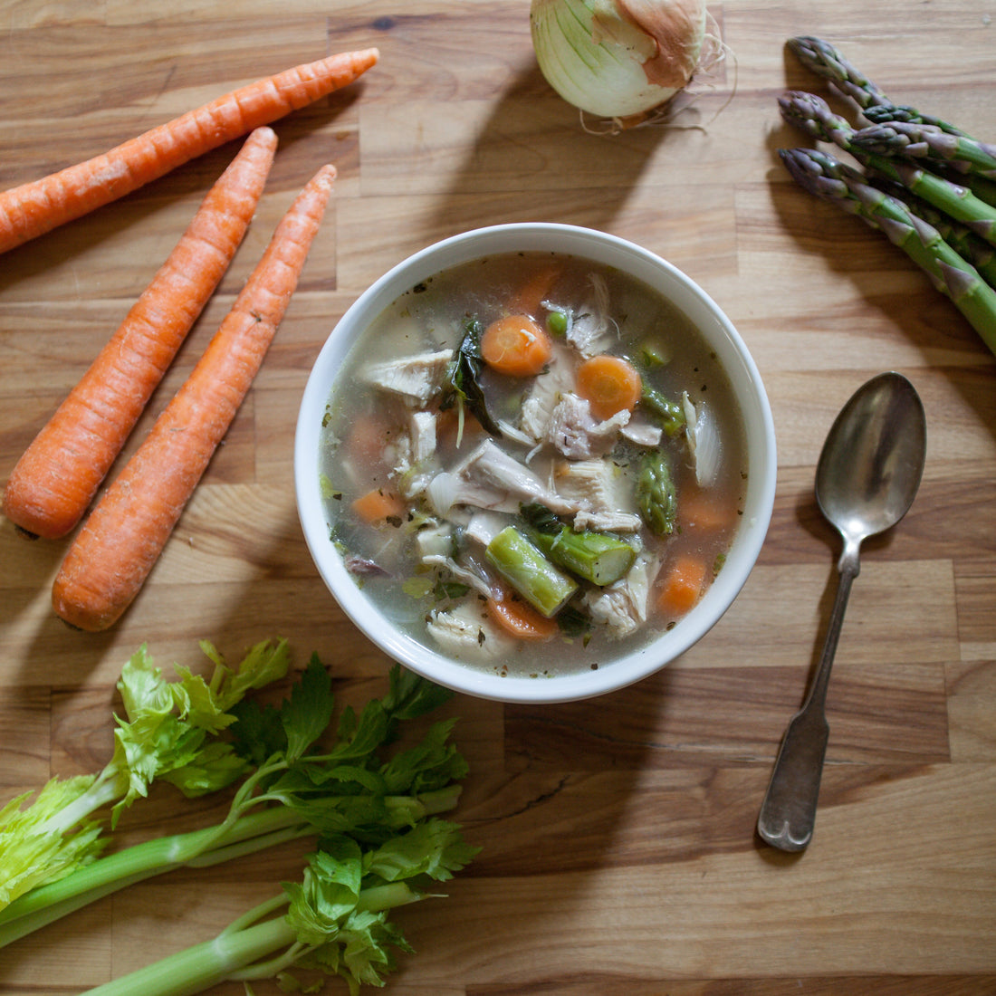 Frozen - Lemony Spring Chicken Soup w/Carrots, Asparagus, Sweet Peas & Fresh Herbs