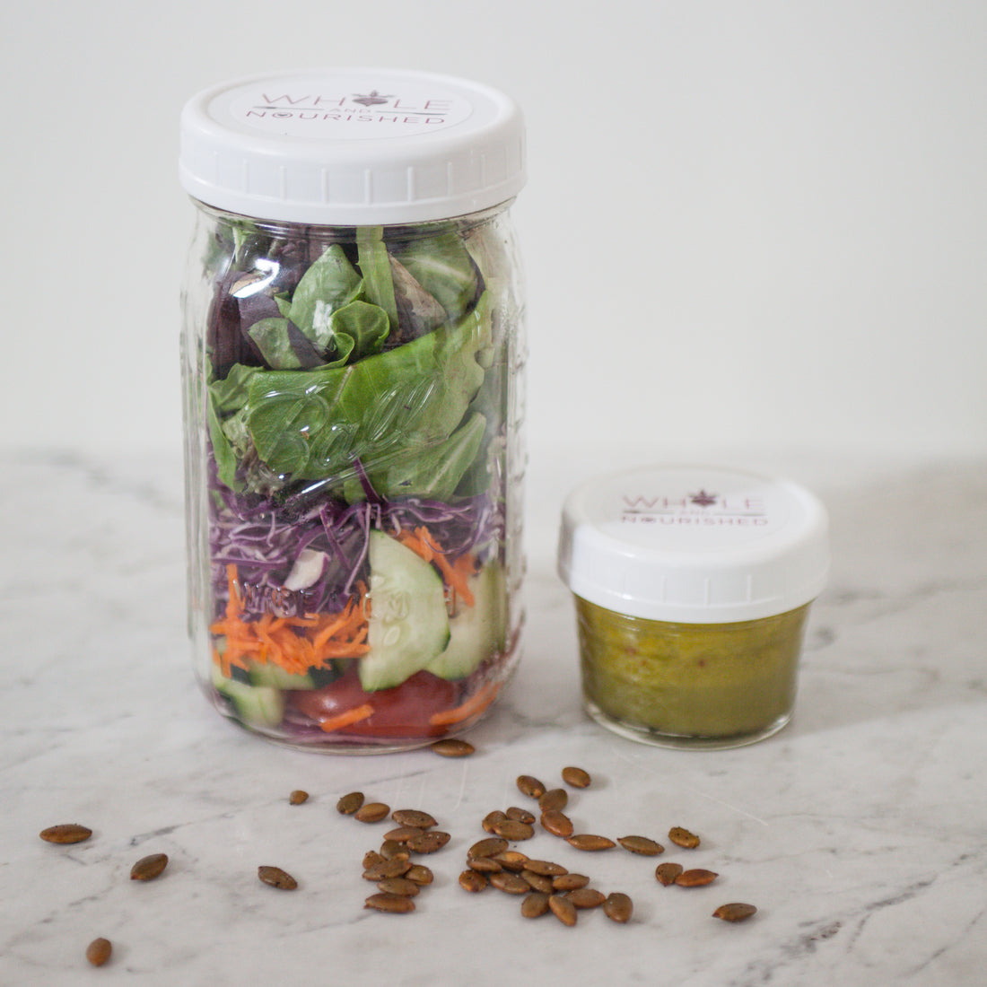 Mexican Chopped Salad w/Spiced Pepitas & Cilantro-Honey-Lime Dressing