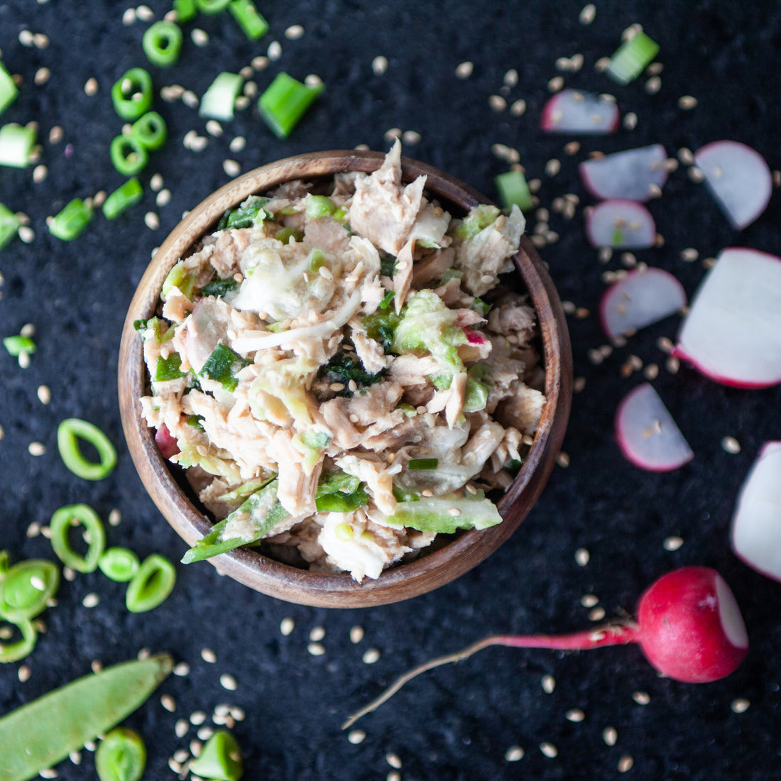 Sesame Tuna Salad w/Fresh Veggies &amp; Herbs