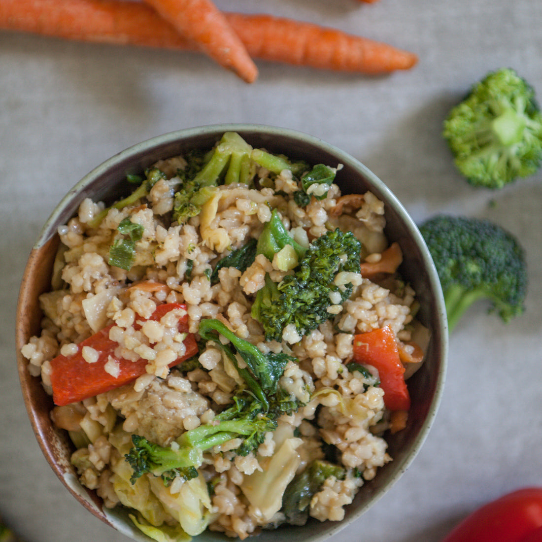 Veggie Fried Rice w/Baked Tofu