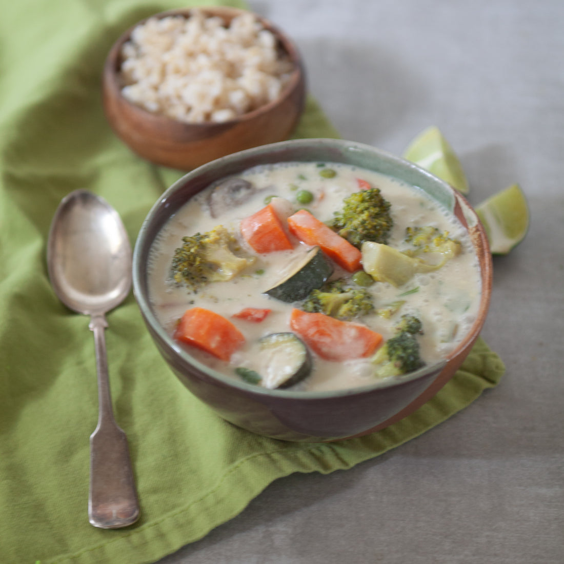 Veggie Green Curry Soup