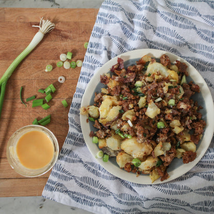 Chorizo w/Smashed Potatoes, Garlic Aioli &amp; Scallions