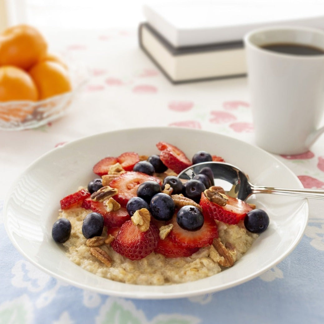 3-Grain Breakfast Bowl w/Strawberries, Dates &amp; Maple Syrup