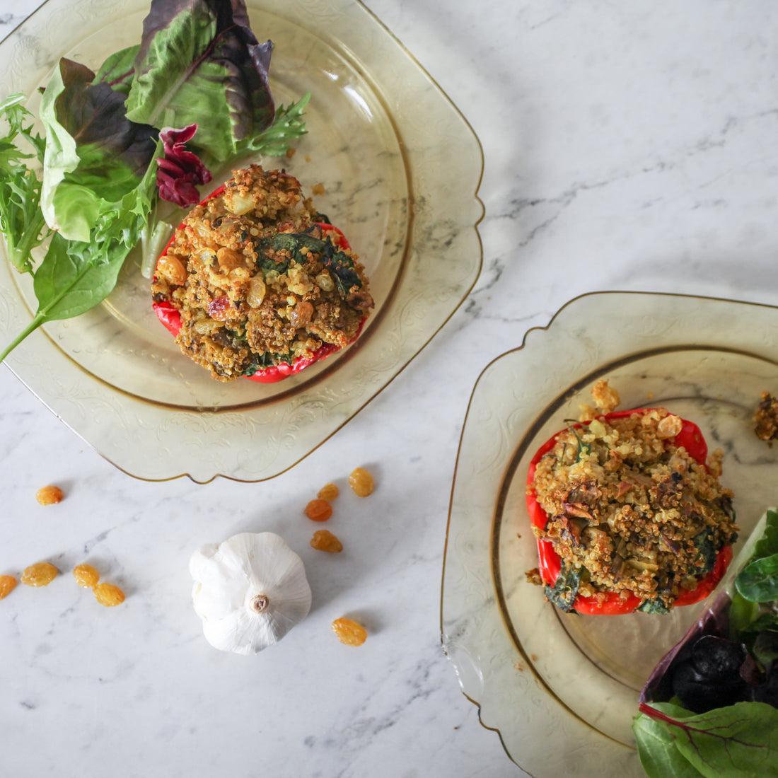 Moroccan Quinoa Stuffed Bell Peppers