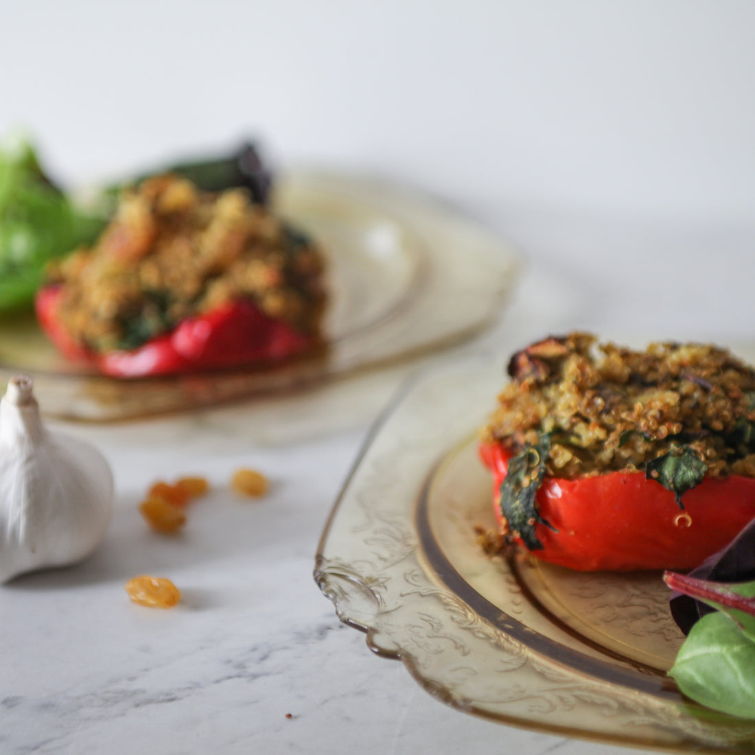 Moroccan Quinoa Stuffed Bell Peppers